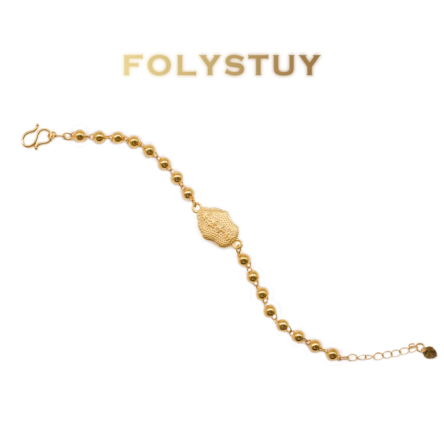 Pulsera de flores moradas y doradas W18