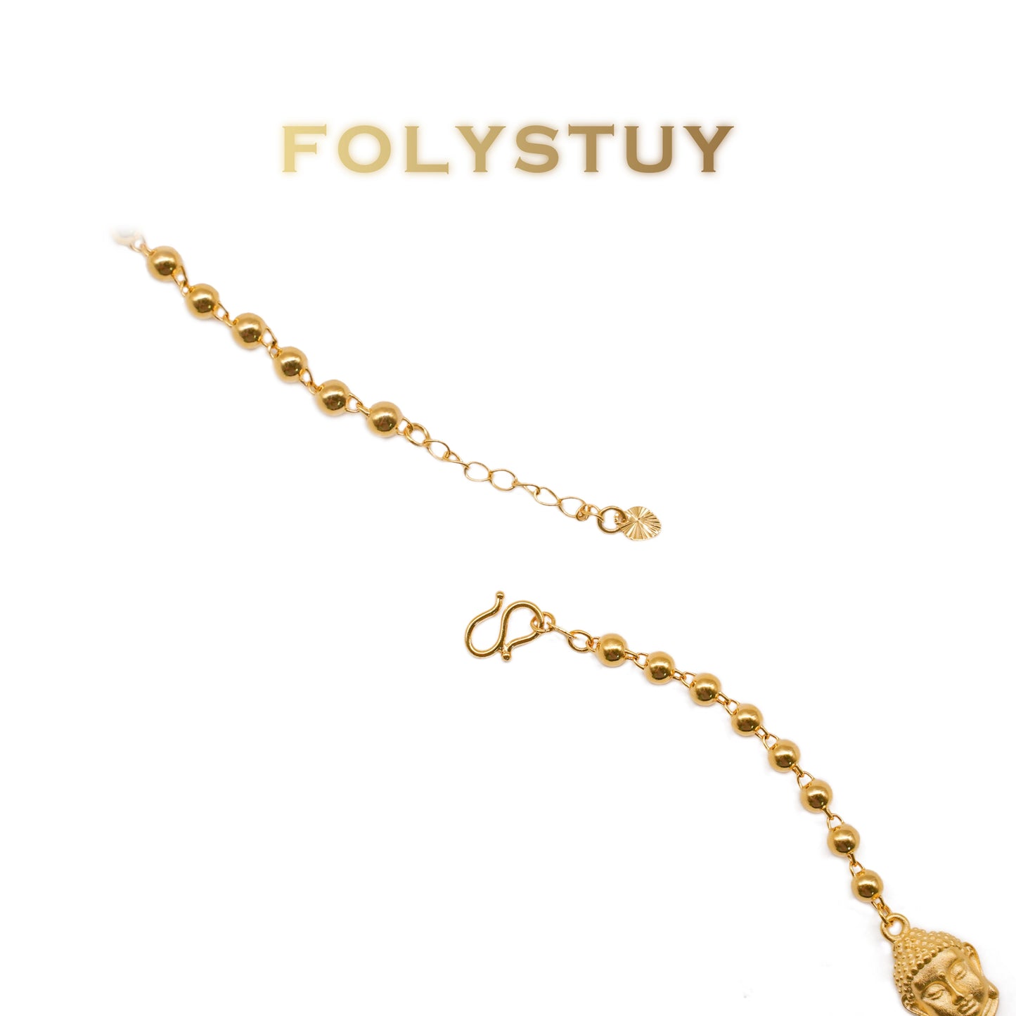 Pulsera de flores moradas y doradas W18