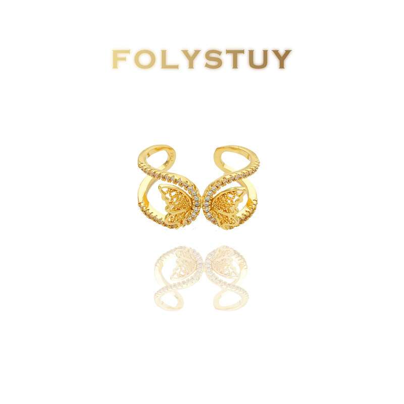 White Gem Butterfly Ring NO.Z125
