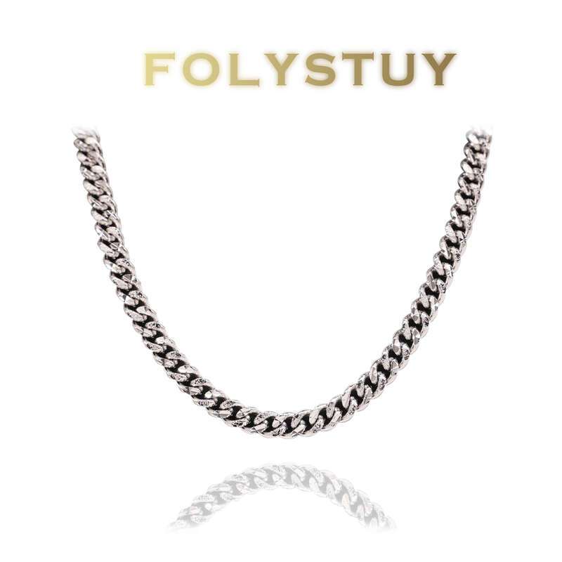 White Gold Cuban Necklace NO.Y68