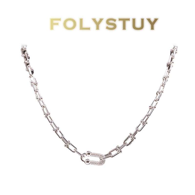 White Gold Paperclip Jewelry Set NO.Y125