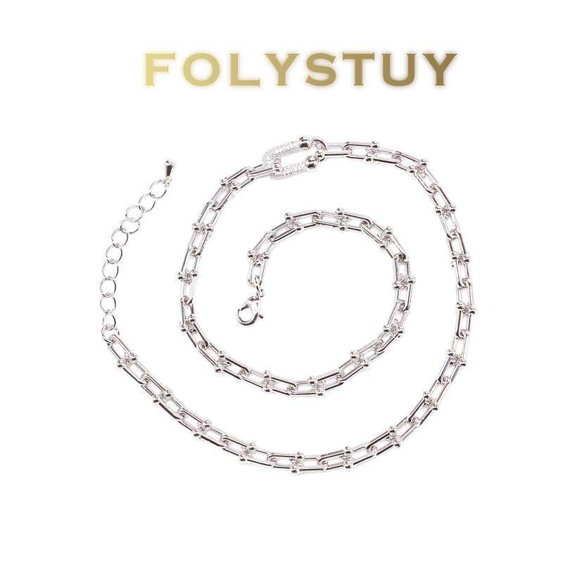 White Gold Paperclip Jewelry Set NO.Y125