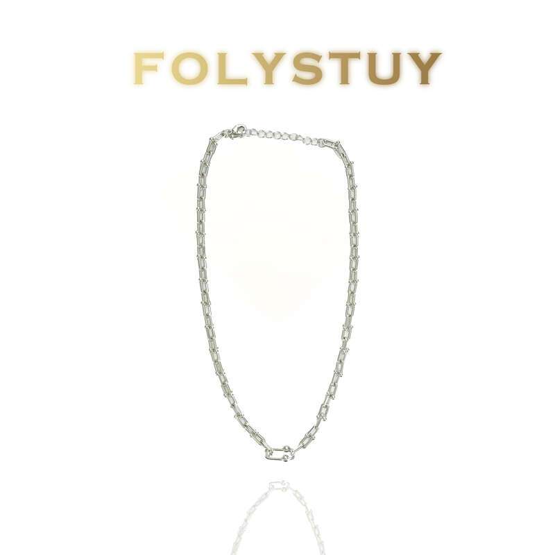 White Gold Paperclip Jewelry Set NO.Y125