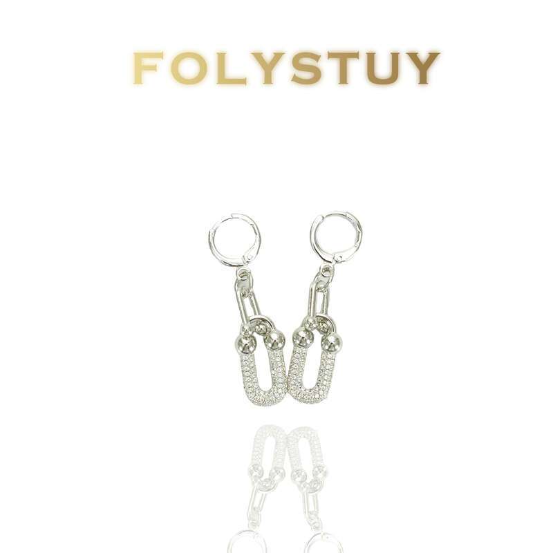 White Gold Paperclip Jewelry Set NO.Y125