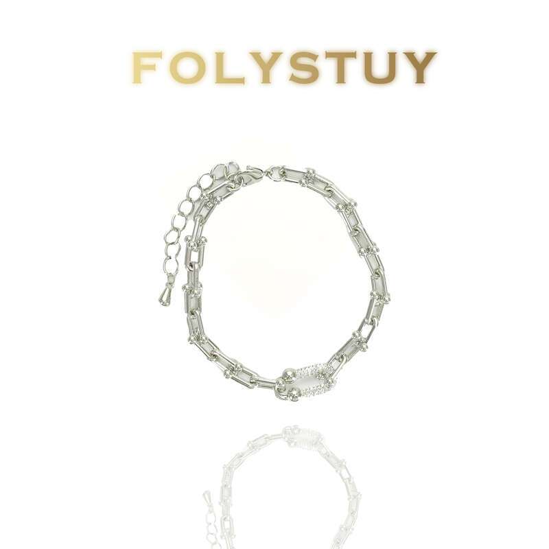 White Gold Paperclip Jewelry Set NO.Y125