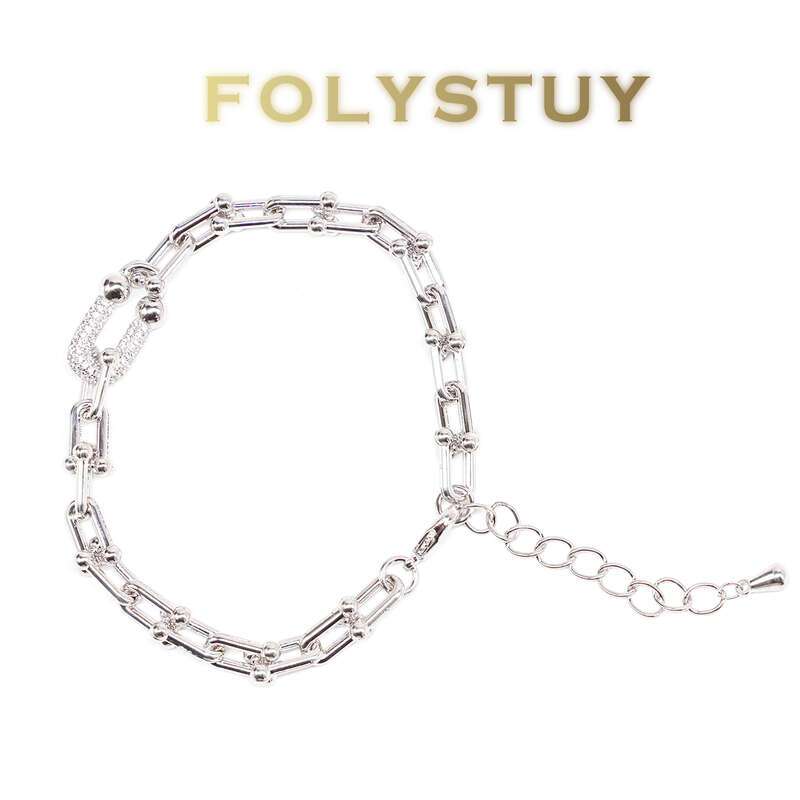 White Gold Paperclip Jewelry Set NO.Y125