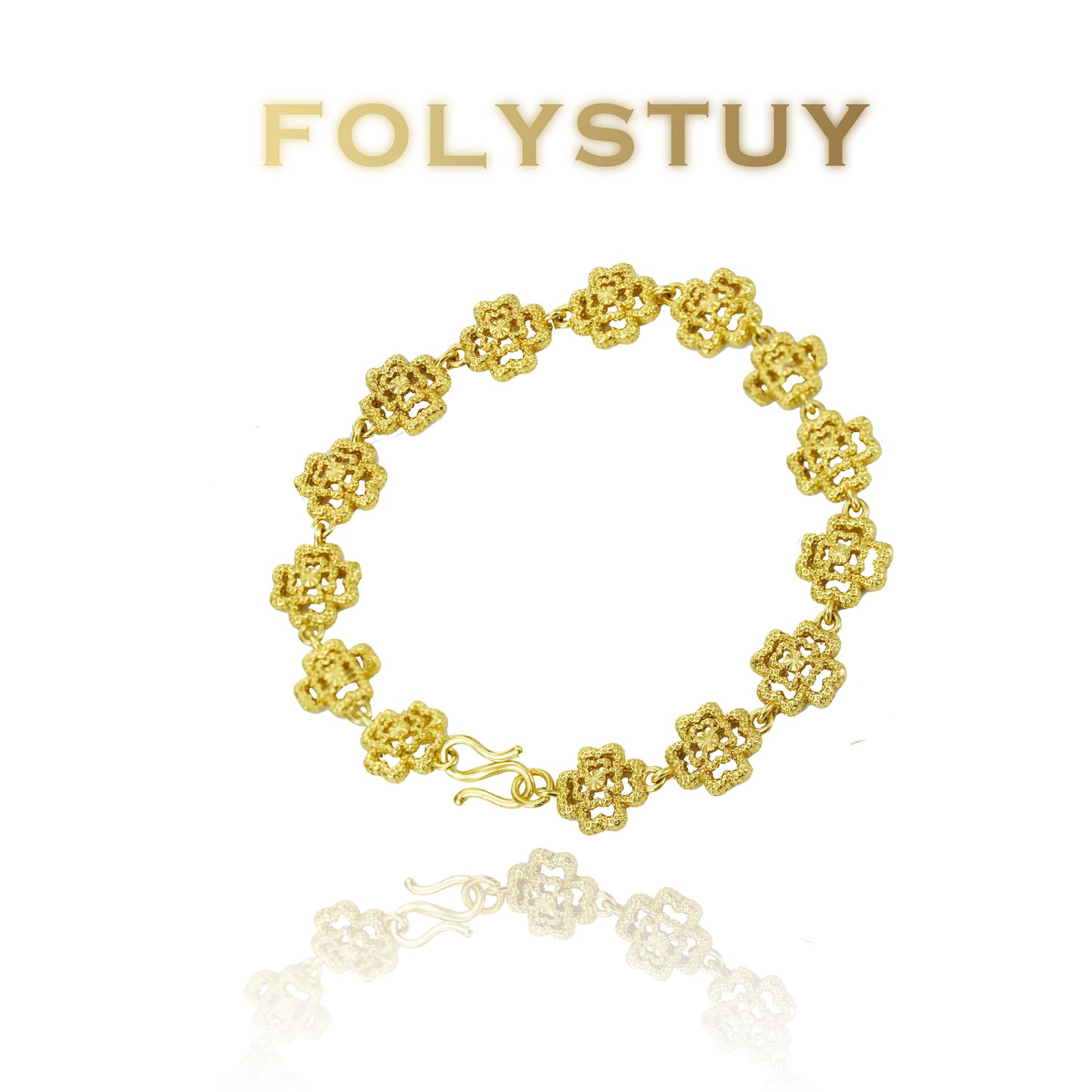 【FOLYSTUY (YNW11)】24k gold filled Clover Bracelet