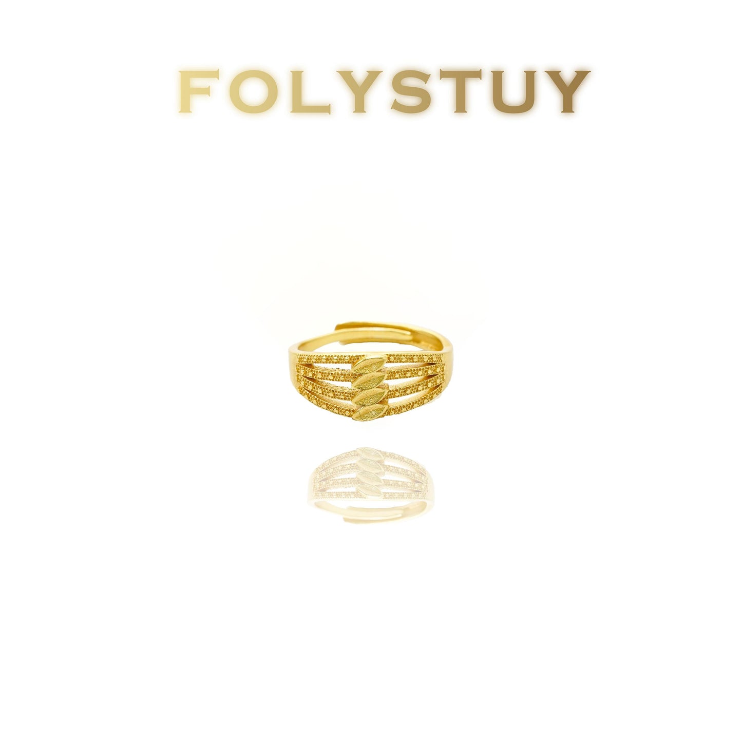 【FOLYSTUY(YNZ55)】24k gold filled Exquisitely Designed Ancient Three-in-one ring