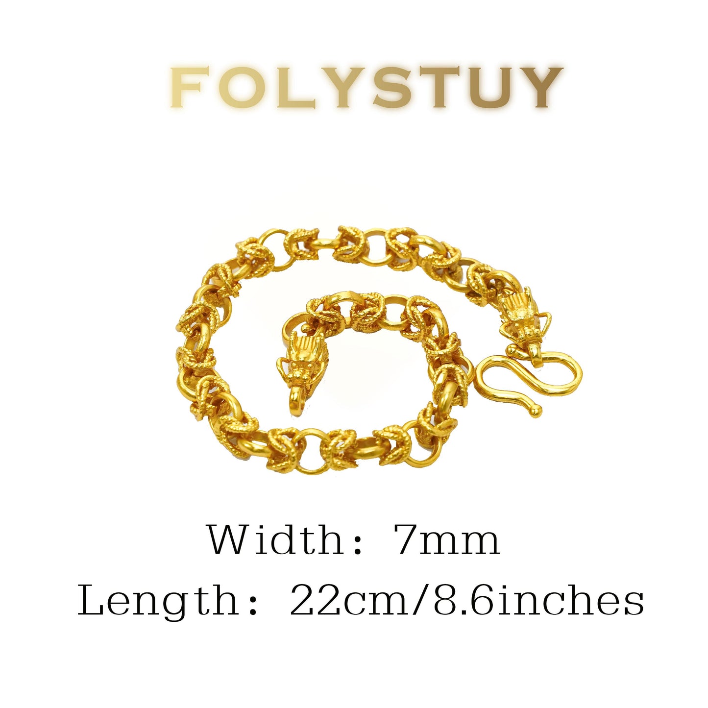 【FOLYSTUY(YNW15)】24k gold filled Dragon Bone Hand Chain