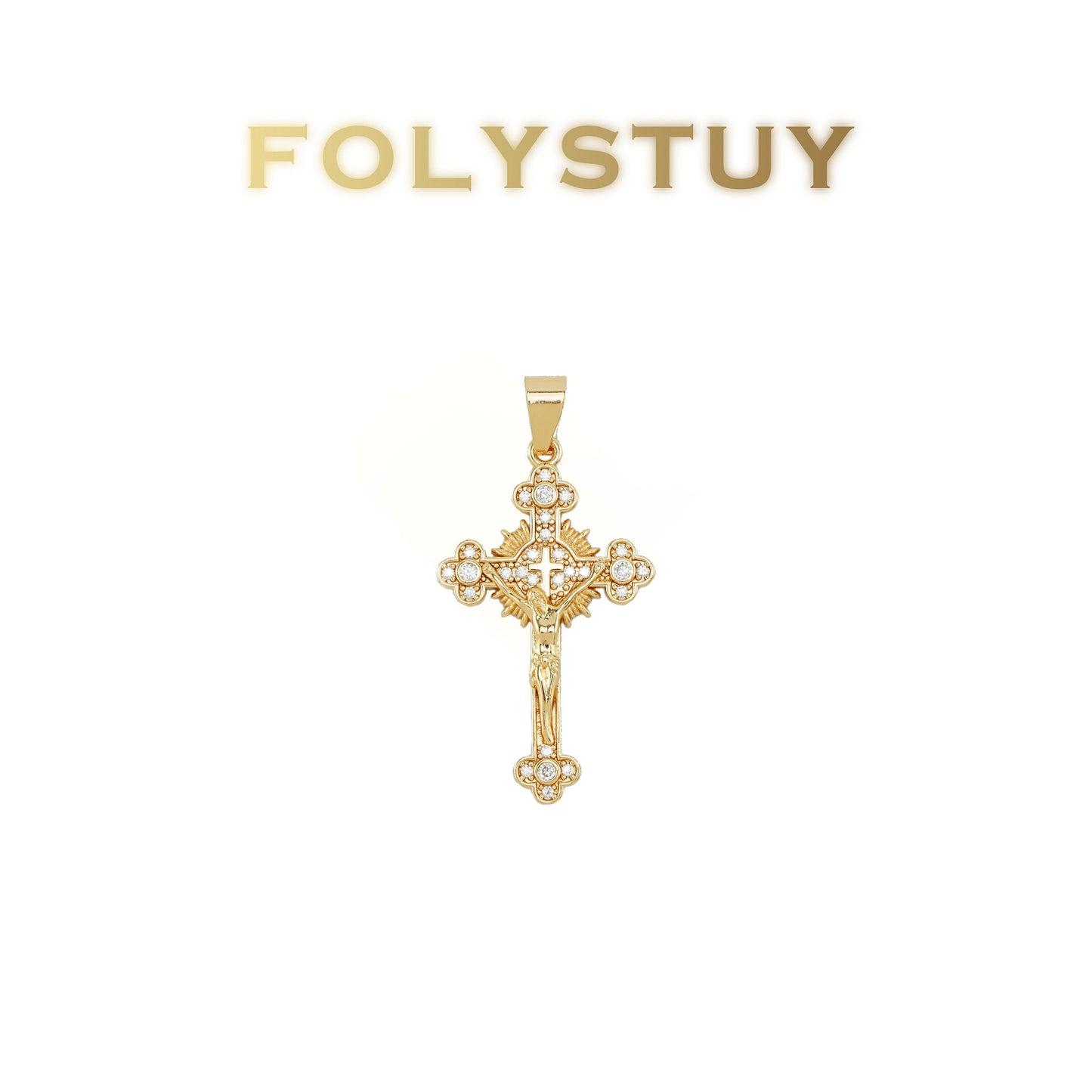 FOLYSTUY(K144) 24k gold filled Cross pendant