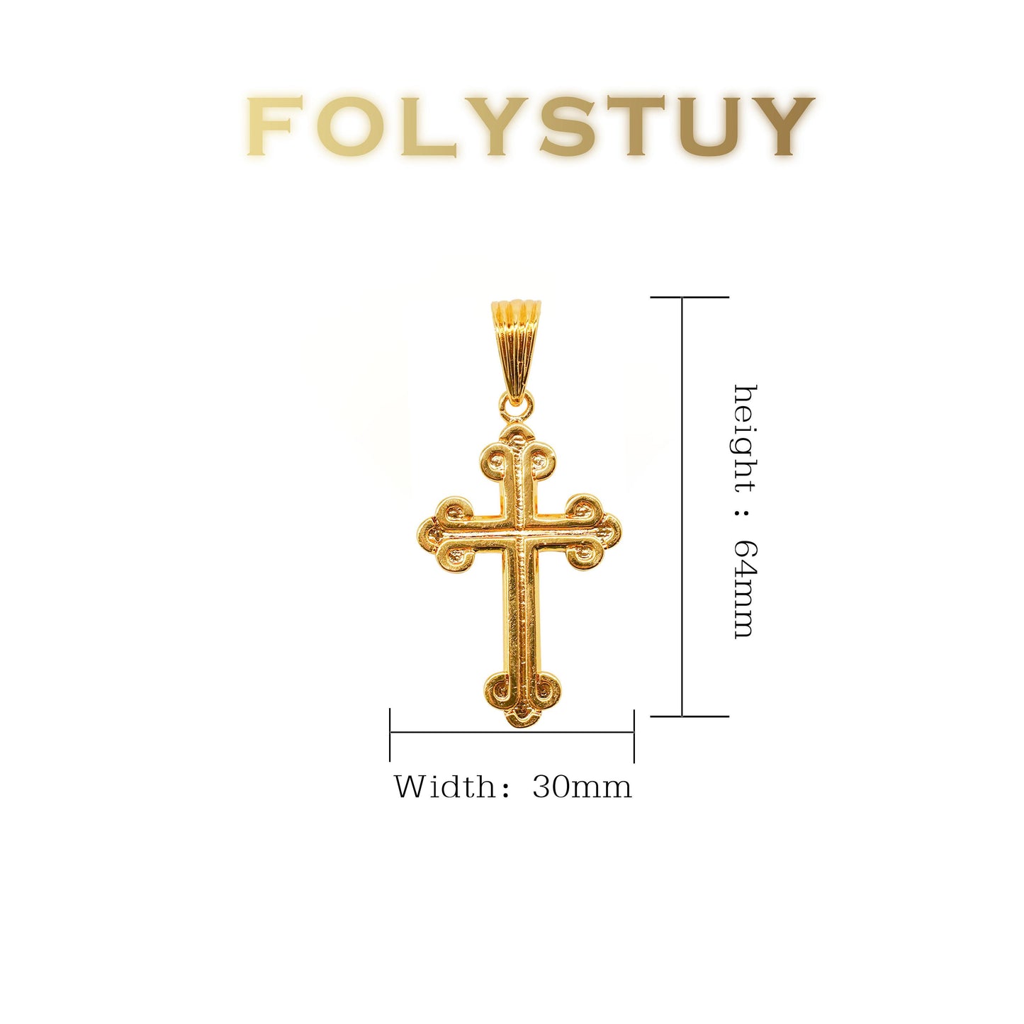 FOLYSTUY(K135) 24k gold filled Cross Pendant