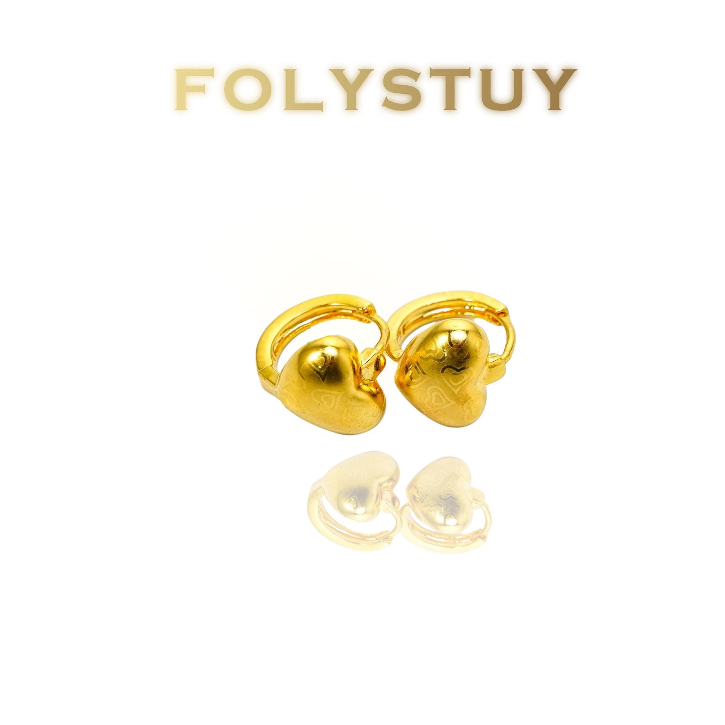 【FOLYSTUY(C71)】24k gold filled Daily Heart Earrings