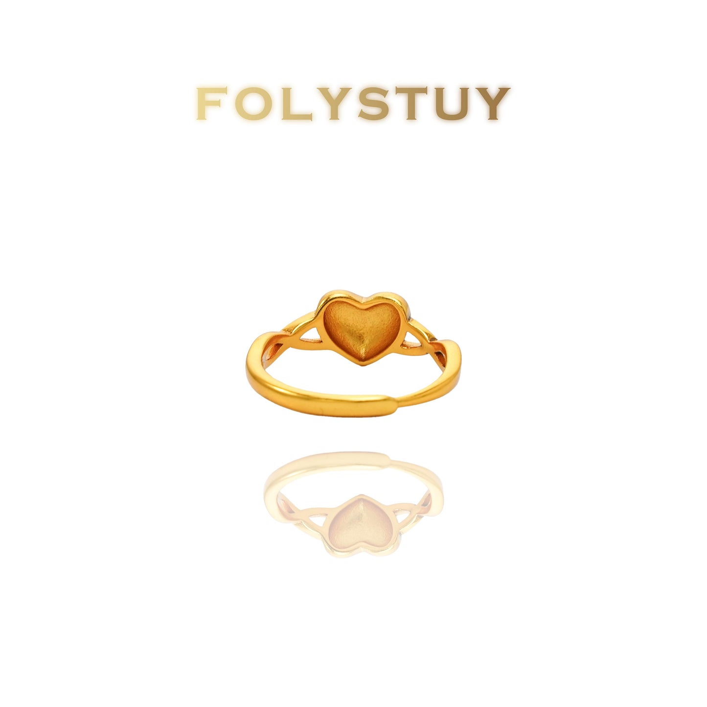 【FOLYSTUY(YNZ57)】24k gold filled Exquisite Heart - Shaped Ring