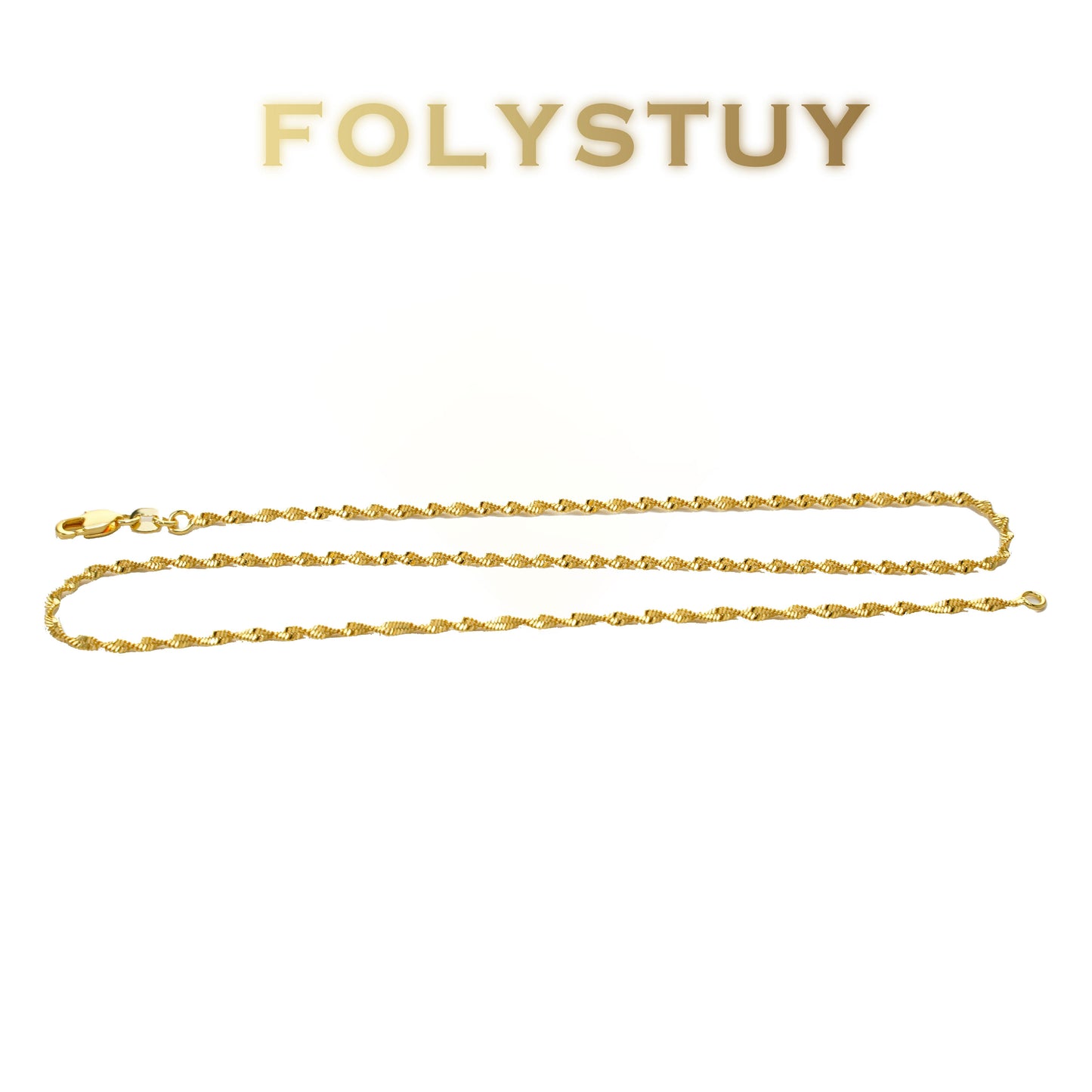 【FOLYSTUY(Y140)】 24k gold filled Rippling Waterwave Necklace