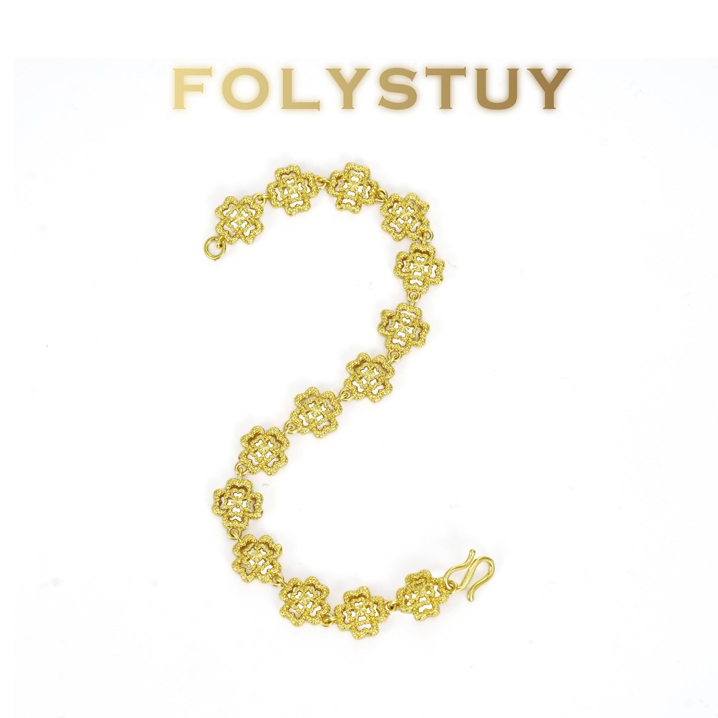 【FOLYSTUY (YNW11)】24k gold filled Clover Bracelet