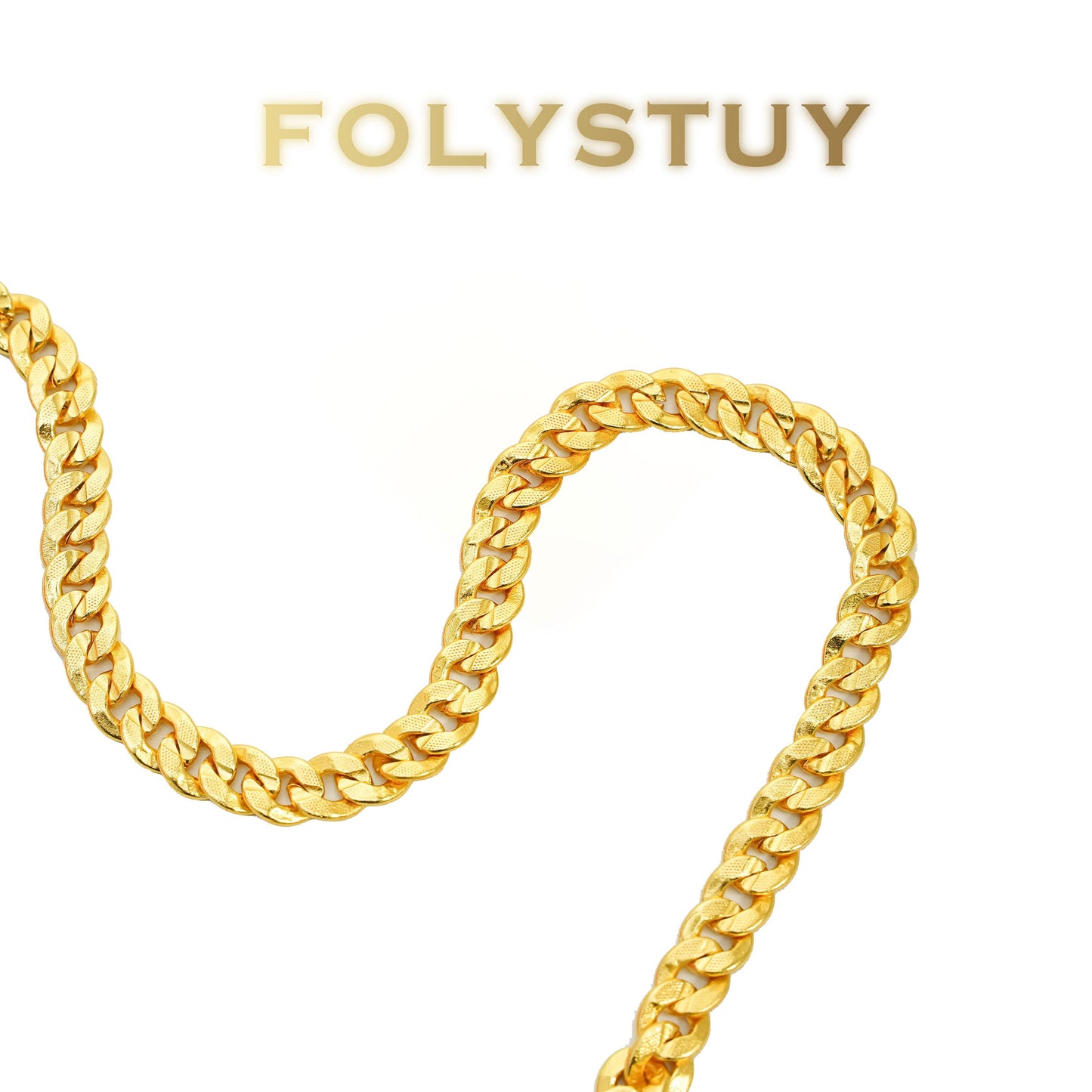 【FOLYSTUY(YNY06)】24k gold filled Cuban Chain Hip Hop Necklace