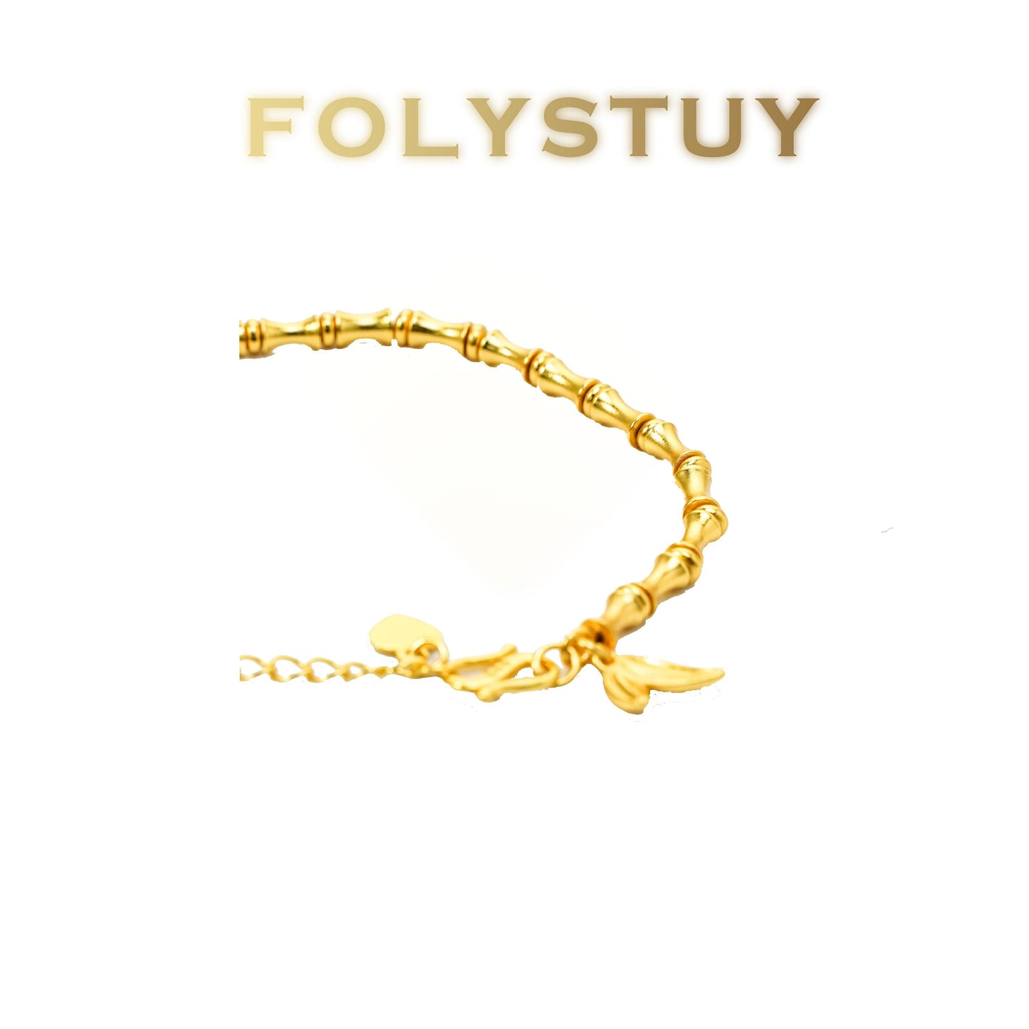 【FOLYSTUY(W40)】24k gold filled Elegant Bamboo Joint Hand Chain