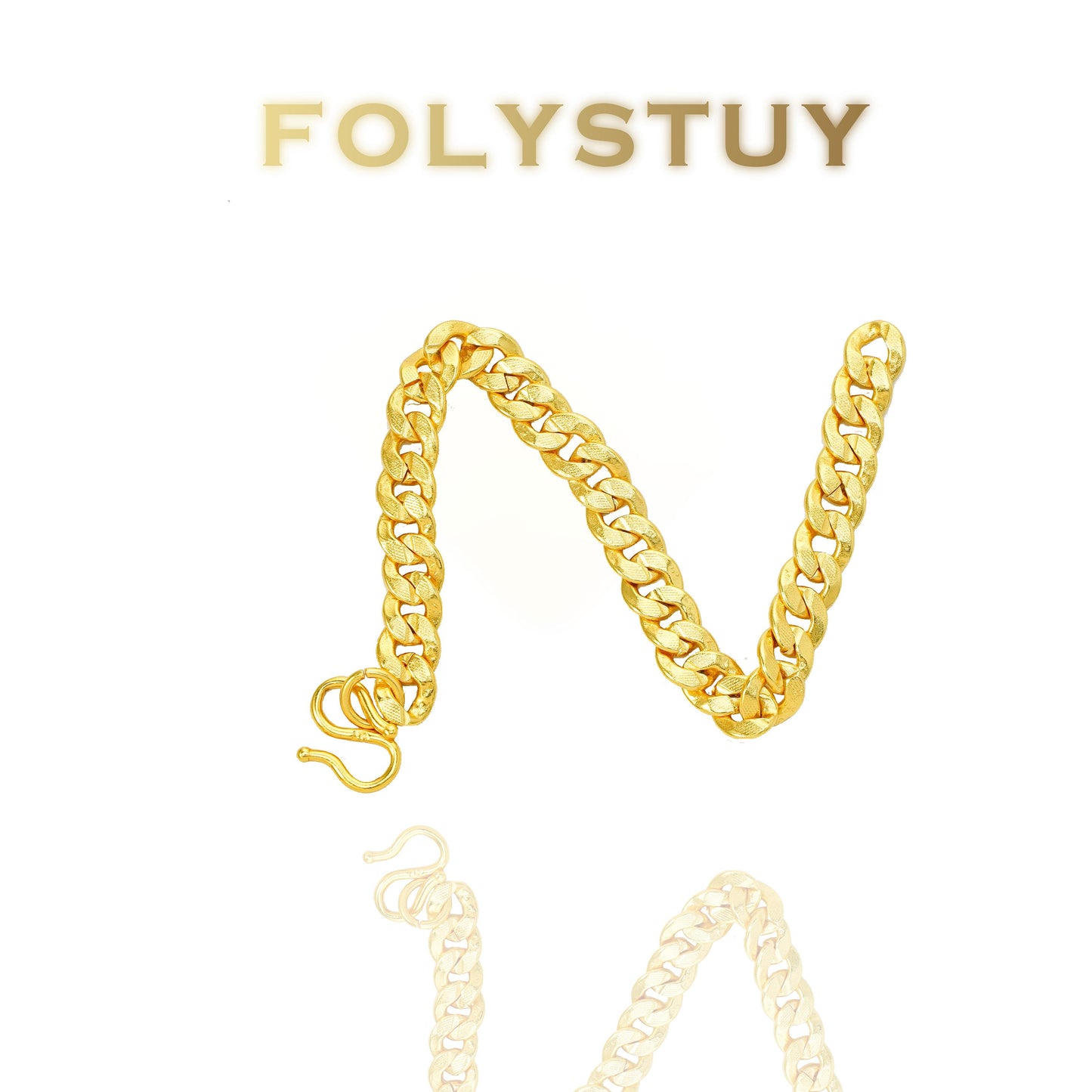 【FOLYSTUY (YNW14)】24k gold filled Cuban Bracelet