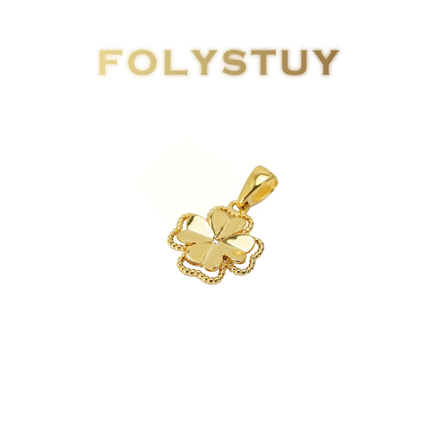 FOLYSTUY(K147) 24k gold filled 4 leaf clad pendant
