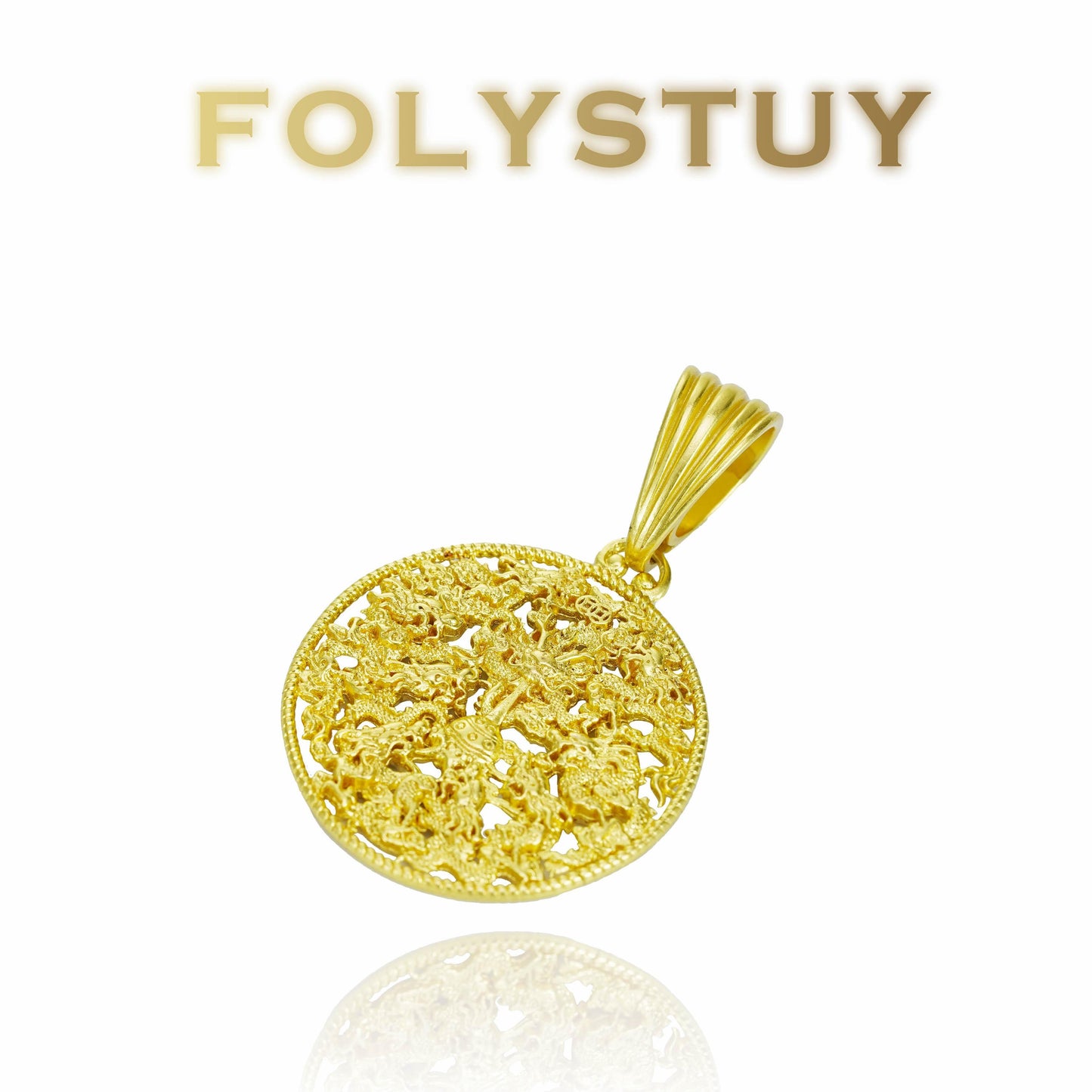【FOLYSTUY (YNK03)】24k gold filled Elegant Dragon Pendant