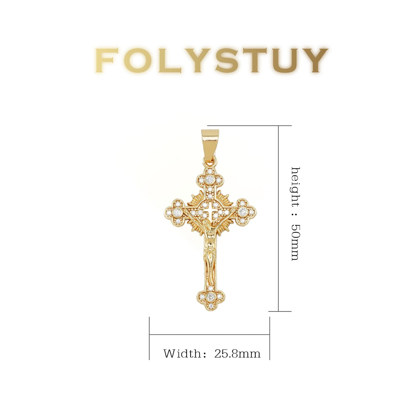 FOLYSTUY(K144) 24k gold filled Cross pendant