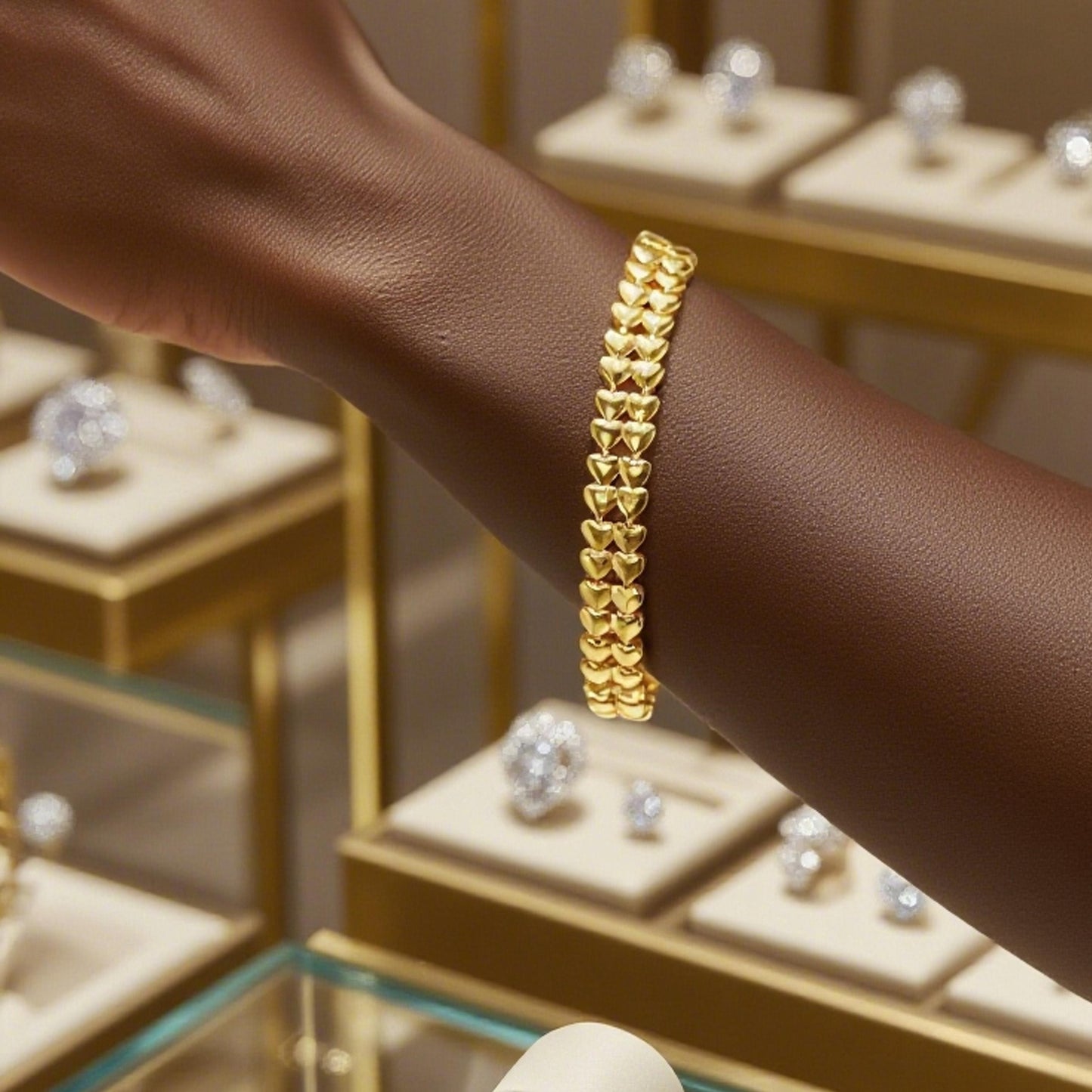 【FOLYSTUY (YNW08)】24k gold filled Heart Bracelet Fashion Bracelet
