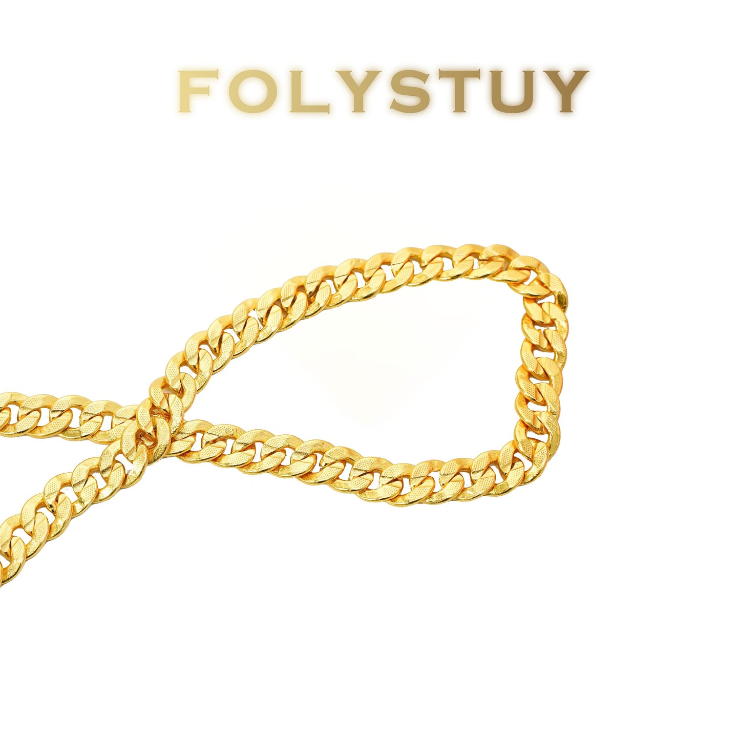 【FOLYSTUY(YNY06+YNW14)】24k gold filled Cuban Chain Set Hip Hop Necklace
