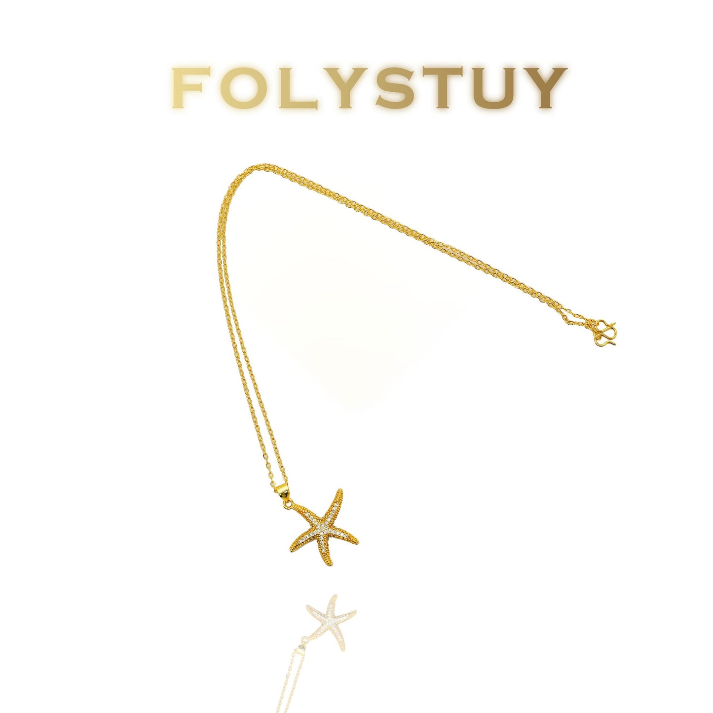 【FOLYSTUY (K137) 】24k gold filled Exquisite Starfish Pendant
