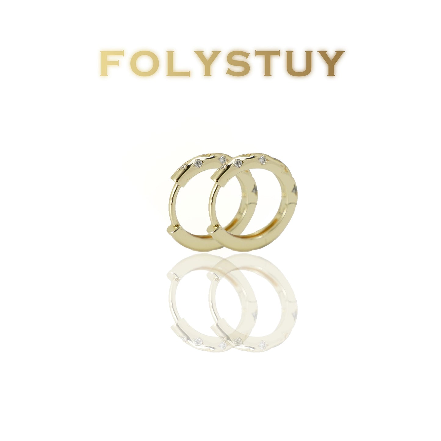 【FOLYSTUY (C0073)】24k gold filled Plain hoop earrings