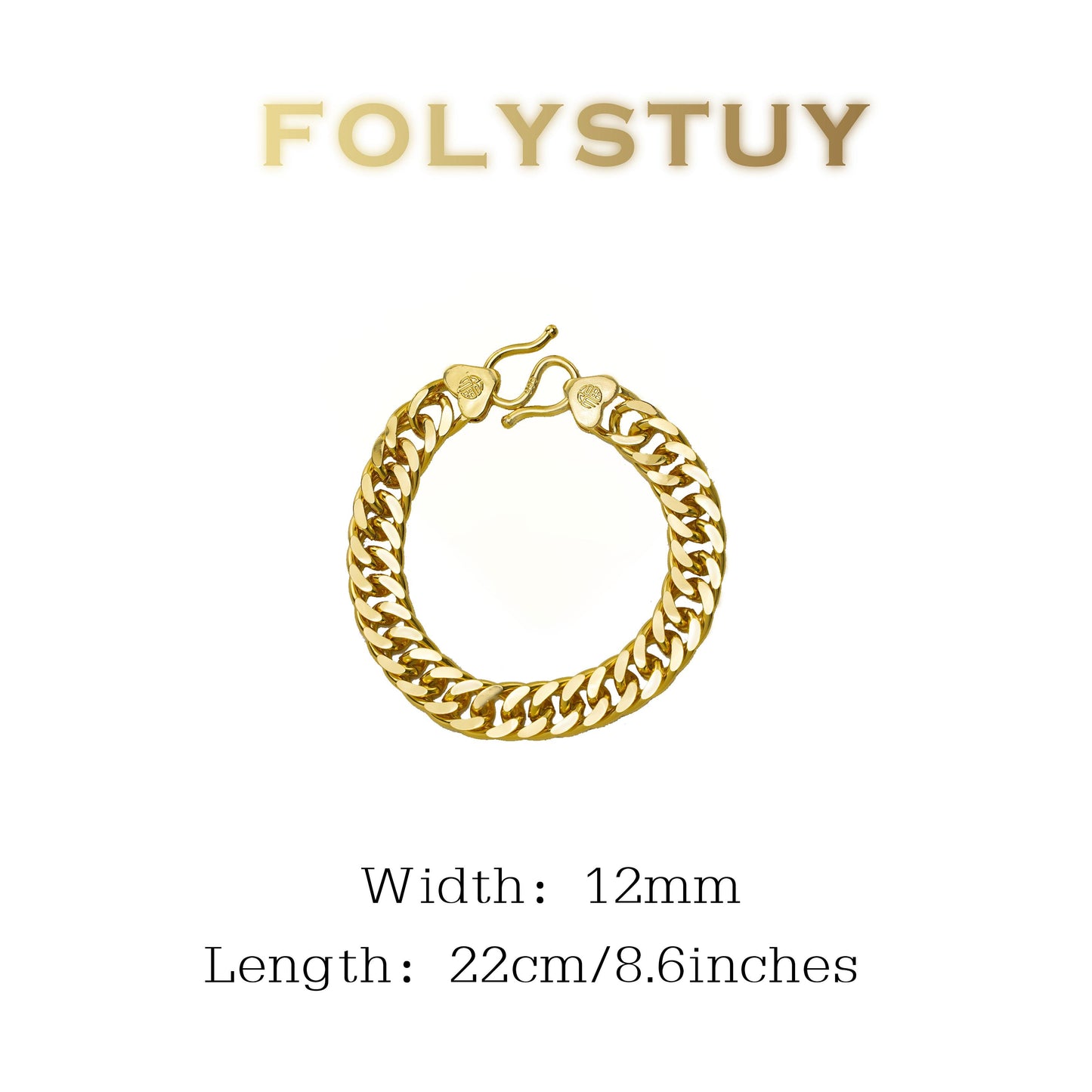 【FOLYSTUY (W173)】24k gold filled Flat Big Cuba Bracelet