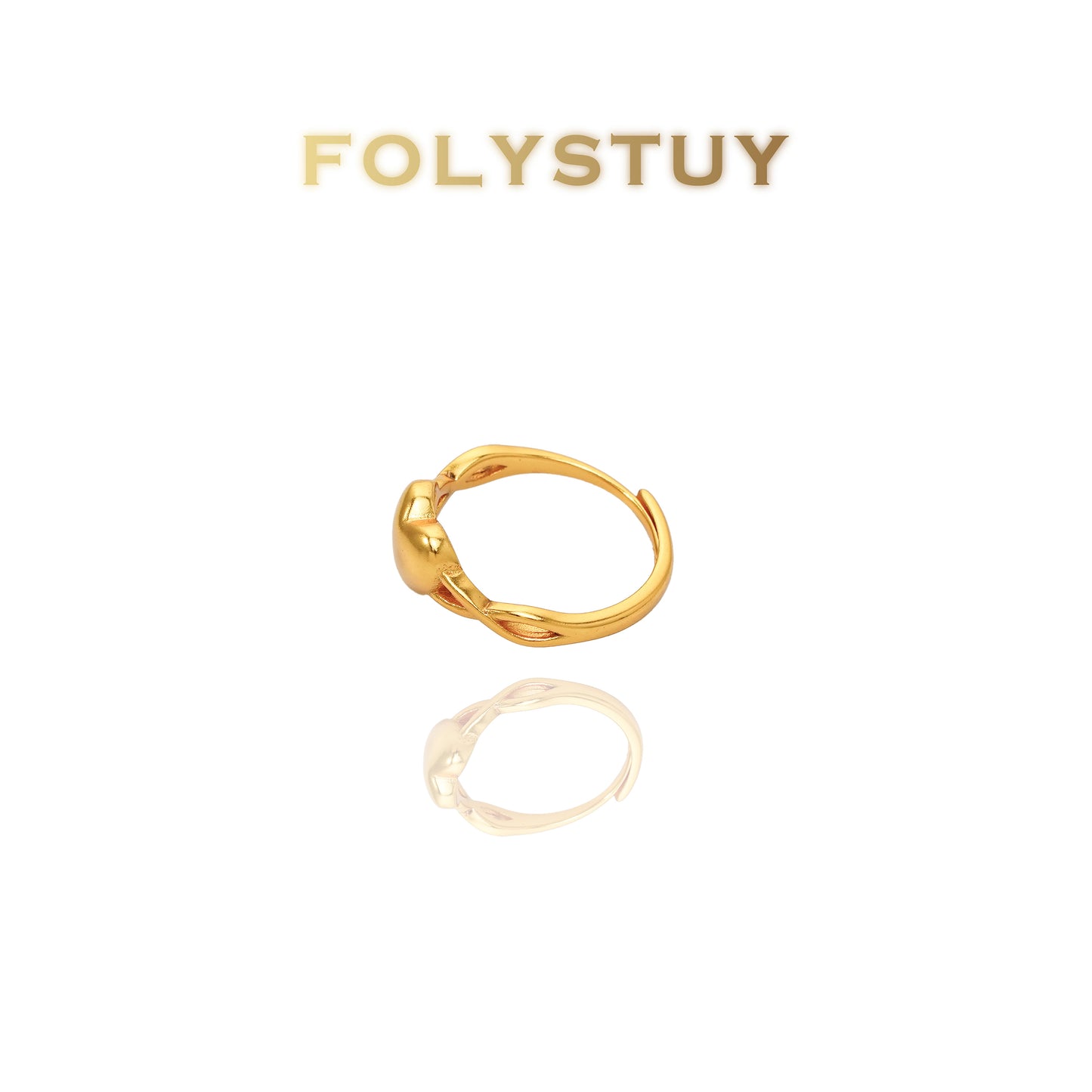 【FOLYSTUY(YNZ57)】24k gold filled Exquisite Heart - Shaped Ring