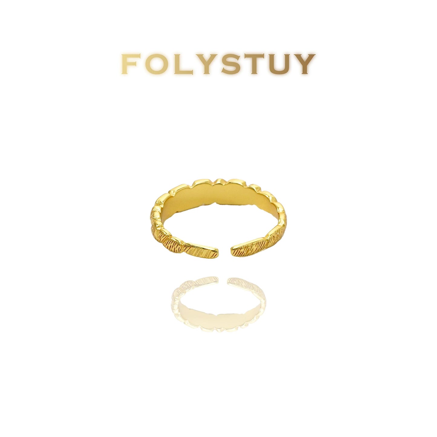 【FOLYSTUY(YNZ46)】24k gold filled Exquisite Artistic Pulled Flower Ring