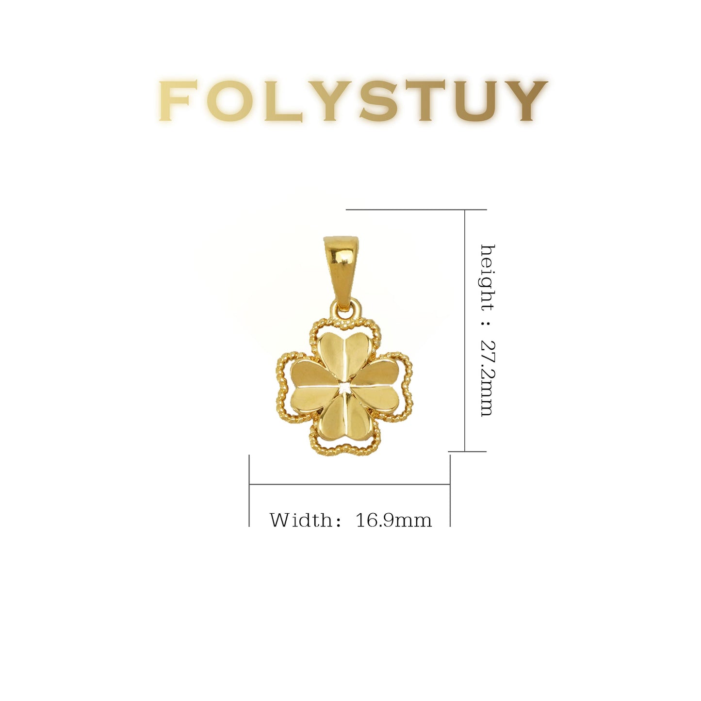 FOLYSTUY(K147) 24k gold filled 4 leaf clad pendant