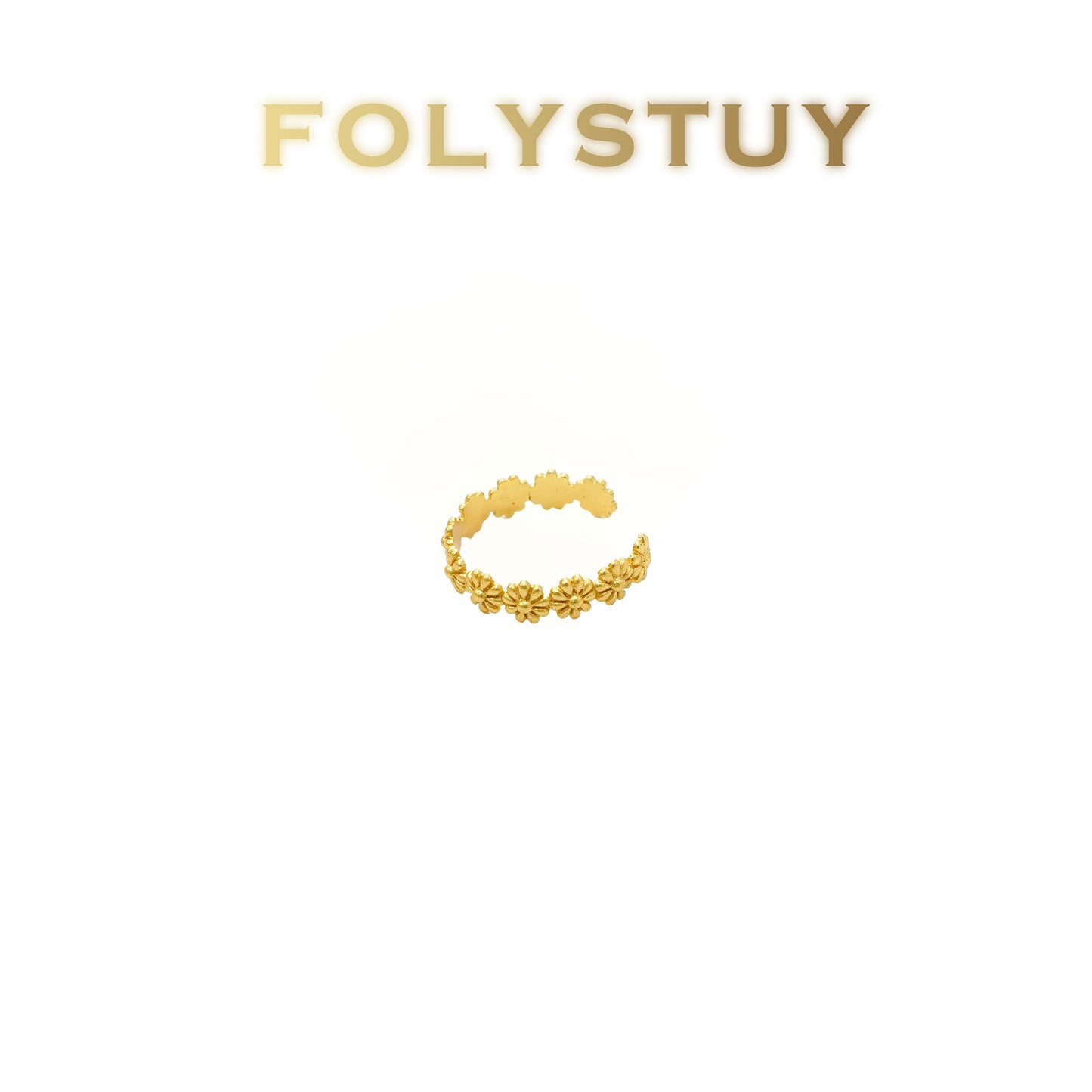 【FOLYSTUY(YNZ54)】24k gold filled Exquisitely Designed Ancient Flower Rings