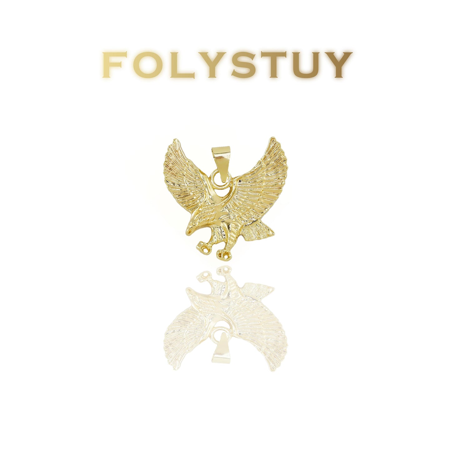 FOLYSTUY(K145) 24k gold filled Eagle's Hold Pendant