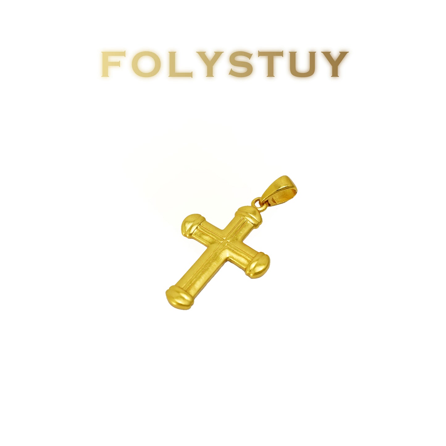FOLYSTUY(YNK19) 24k gold filled cross pendent