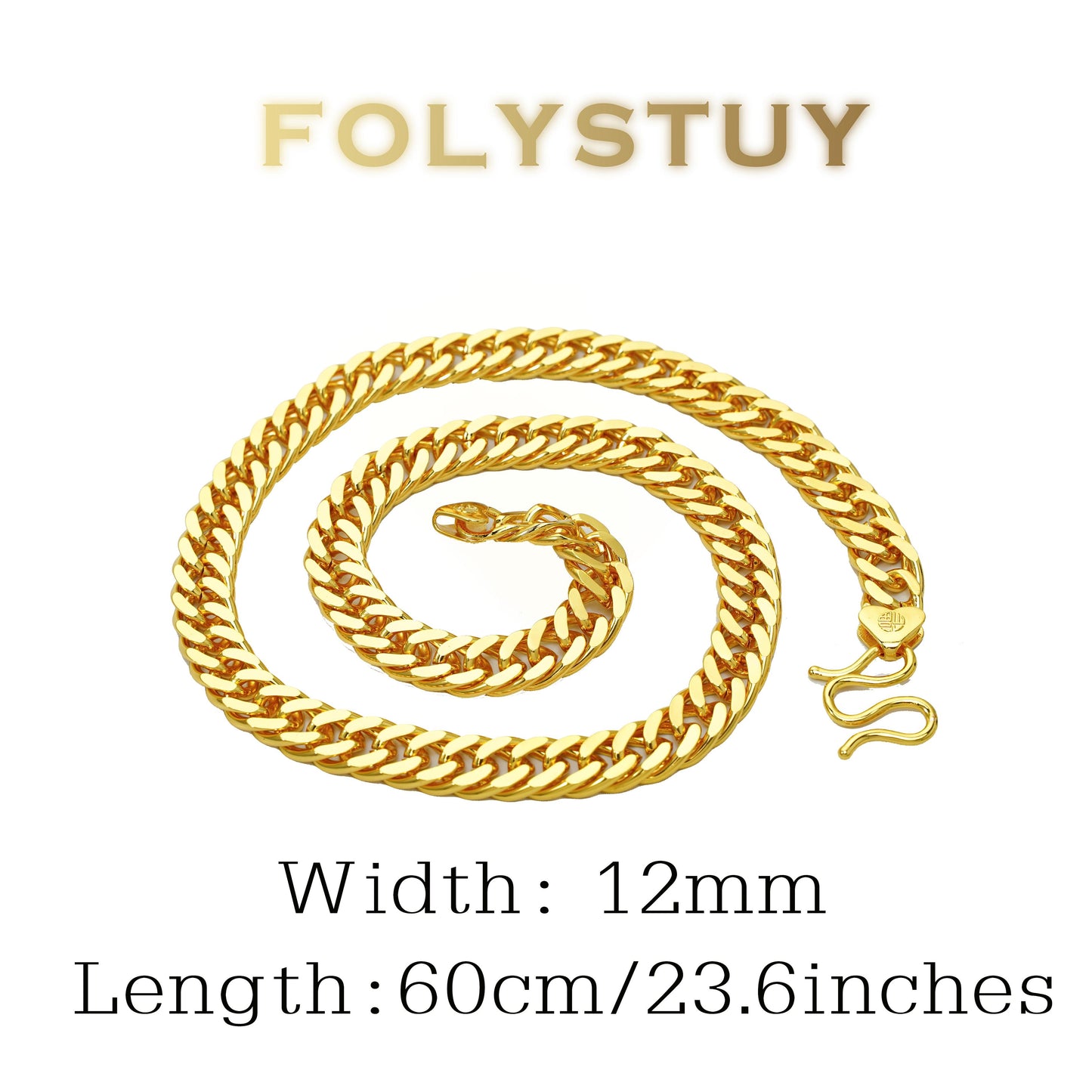 【FOLYSTUY (Y129)】24k gold filled Cuban Chain Necklace
