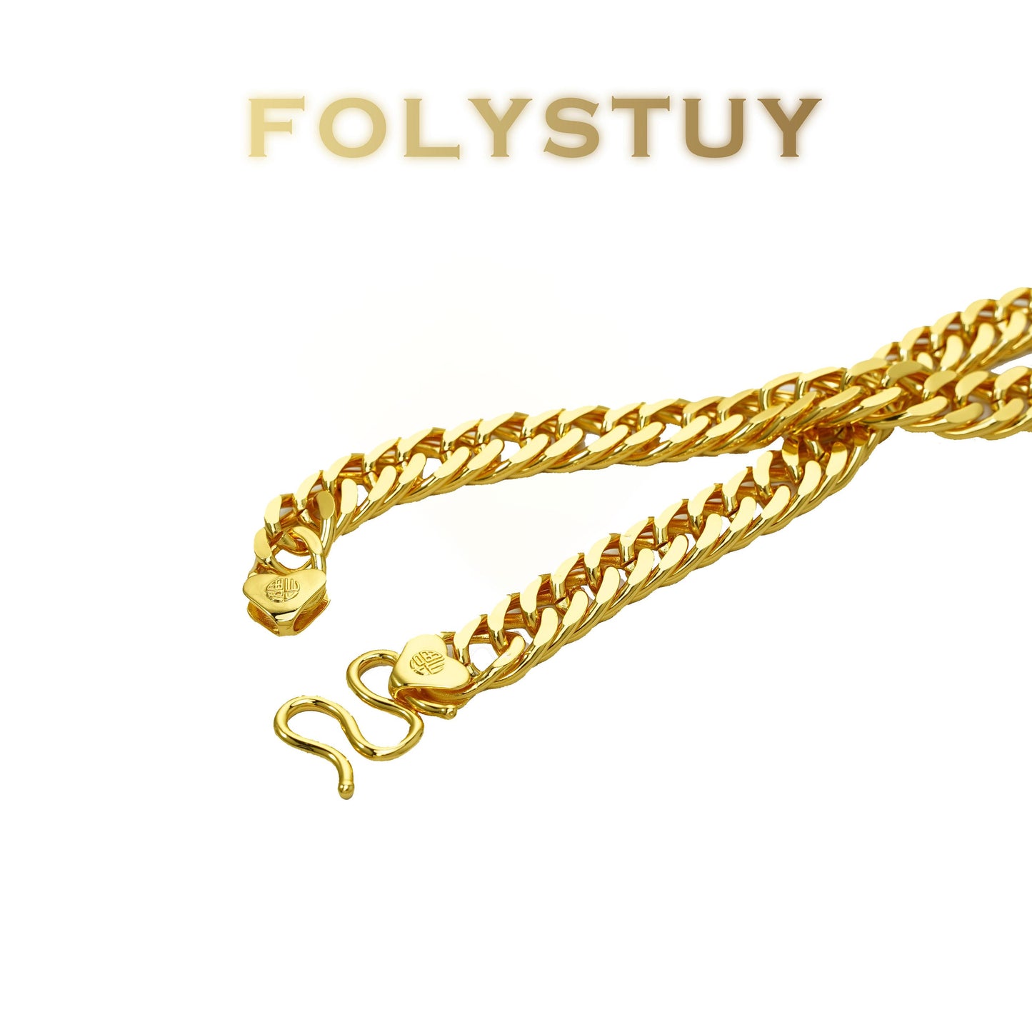 【FOLYSTUY (Y129)】24k gold filled Cuban Chain Necklace