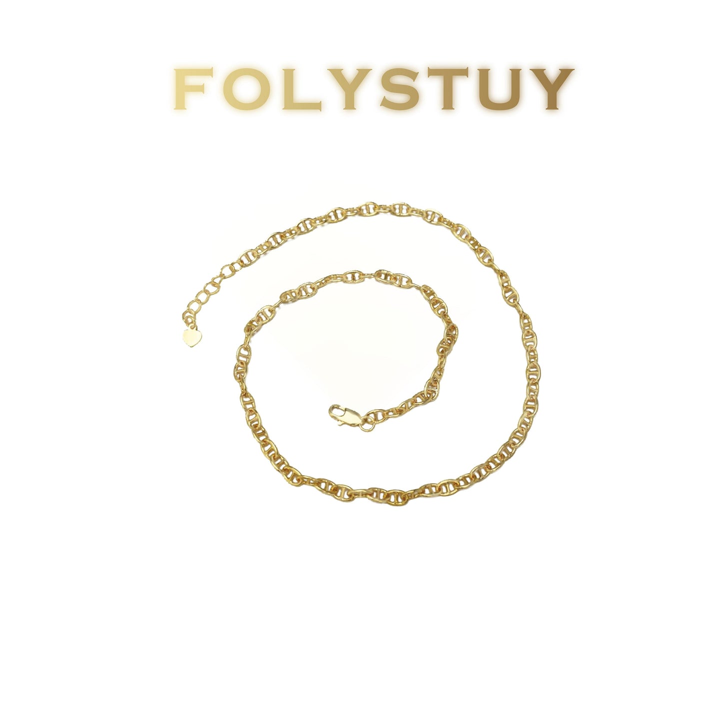 【FOLYSTUY (Y146)】24k gold filled O-shaped necklace