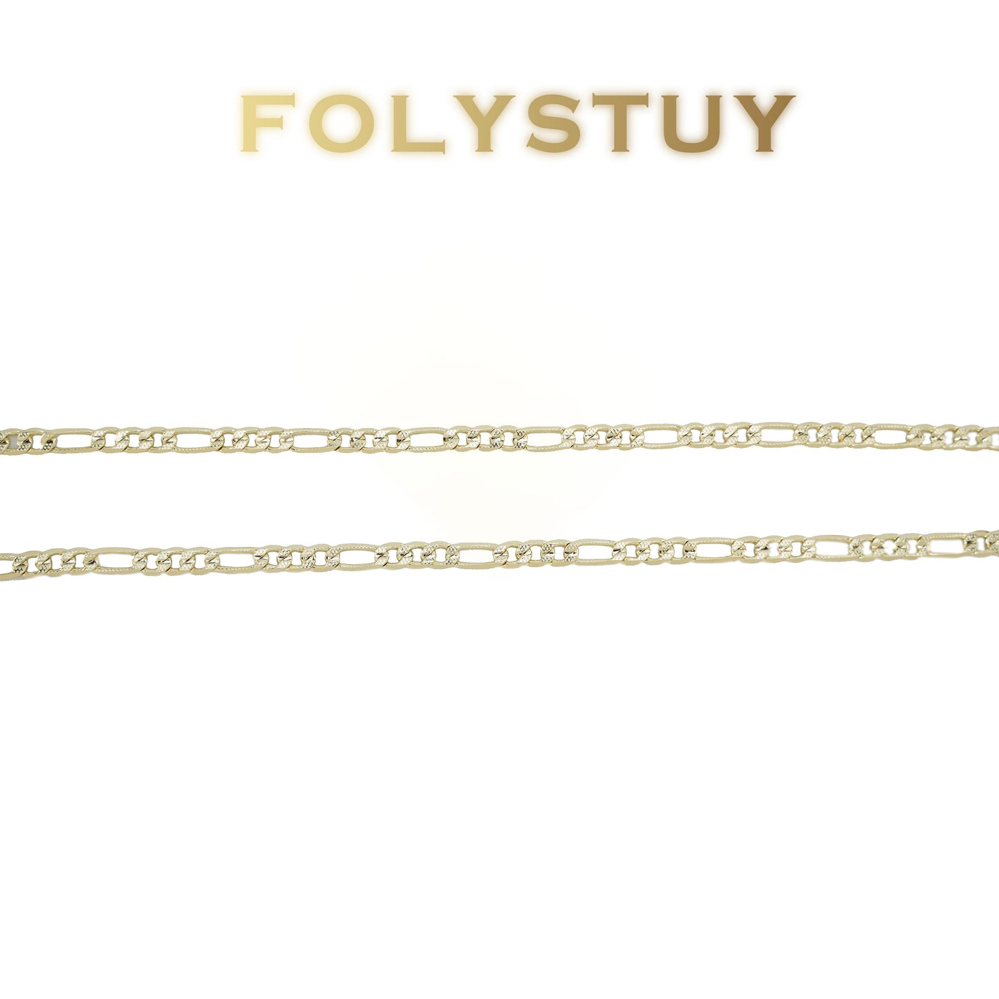 【FOLYSTUY (Y151)】24k gold filled A unisex Asian Figaro necklace