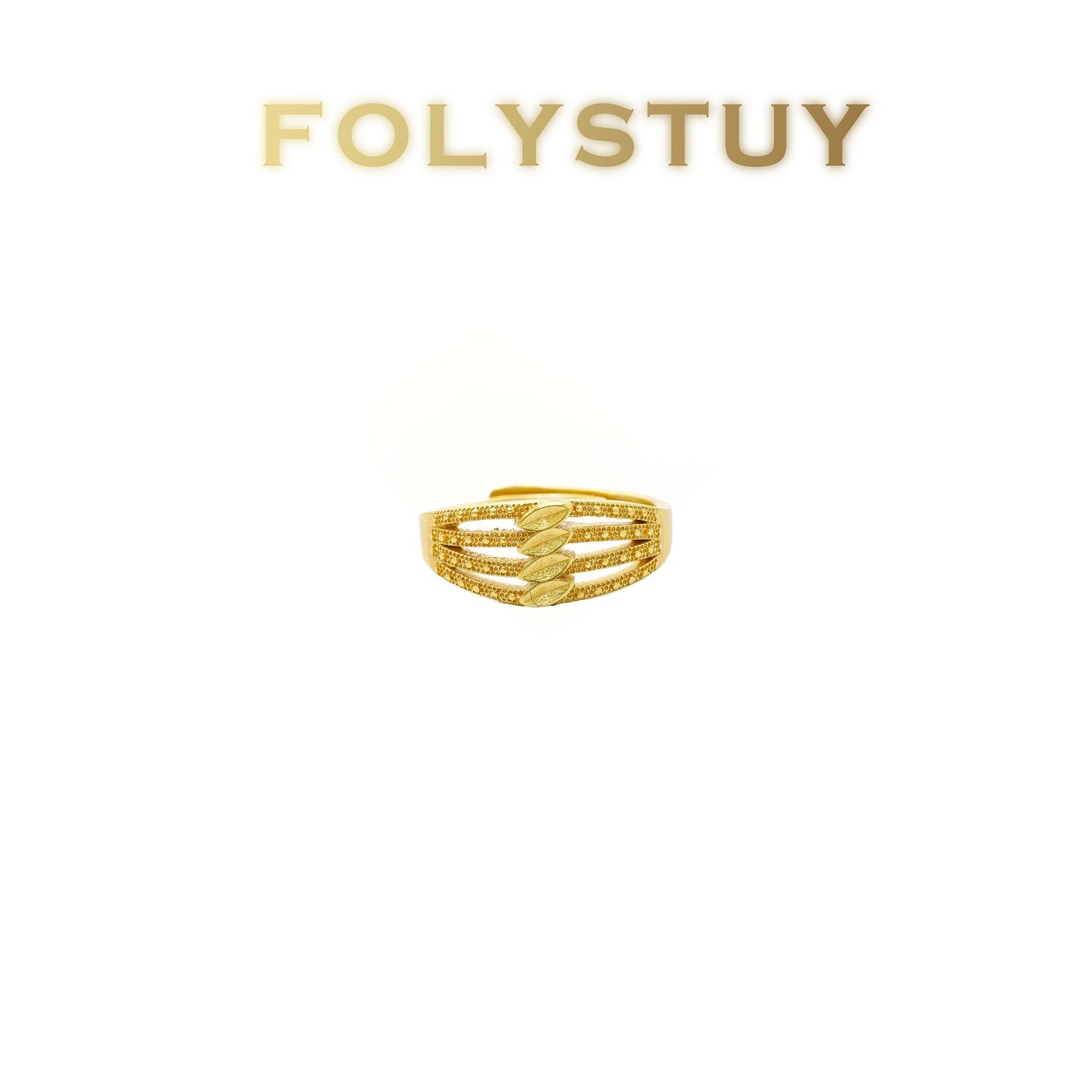 【FOLYSTUY(YNZ55)】24k gold filled Exquisitely Designed Ancient Three-in-one ring