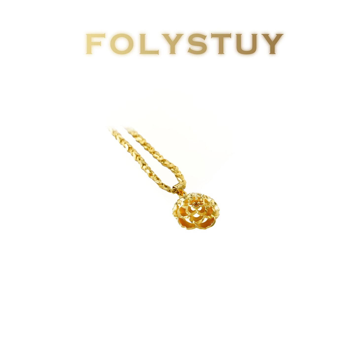 【FOLYSTUY(Y149)】24k gold filled Sunflower pendant rabbit necklace