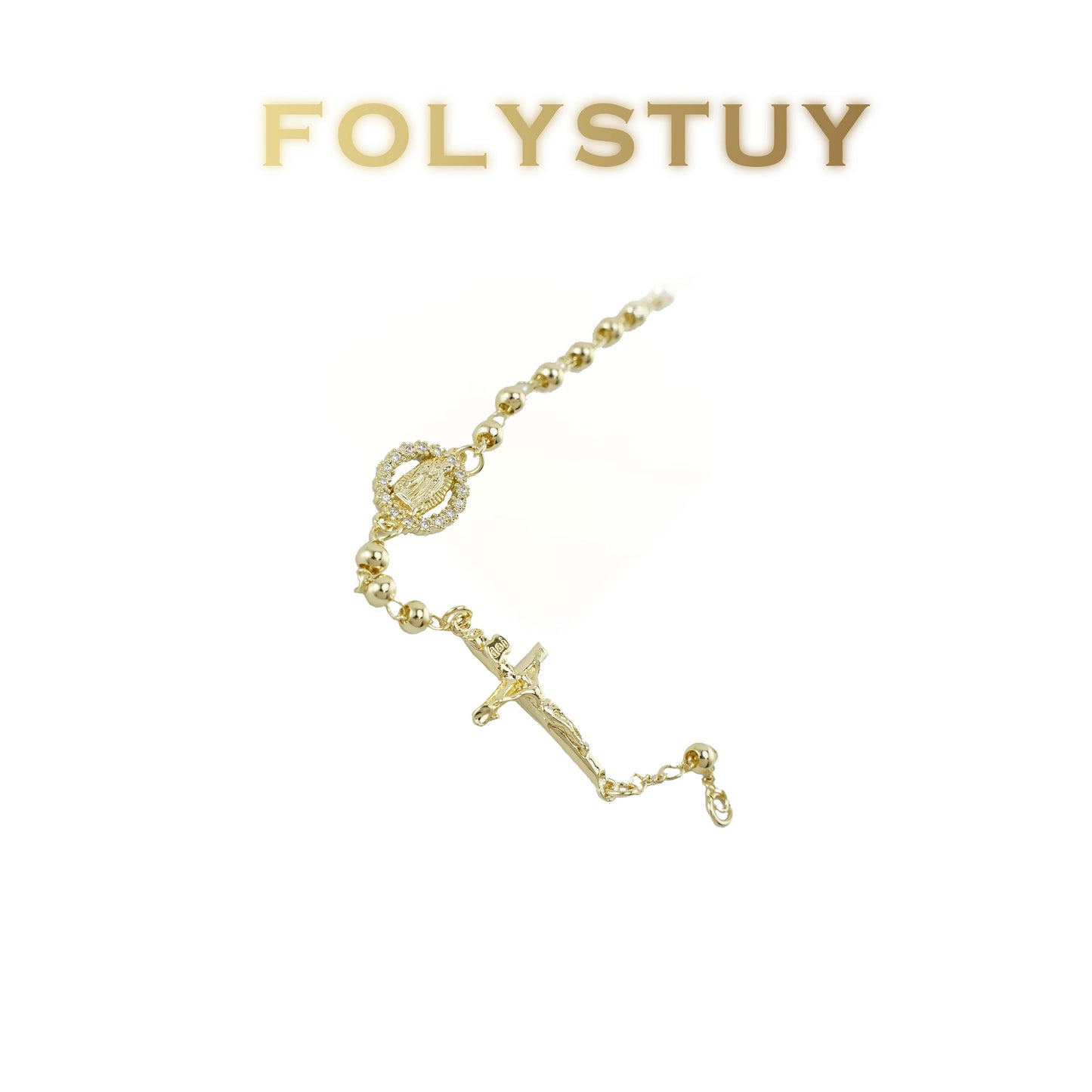 【FOLYSTUY(W175)】24k gold filled Sleek Cross Necklace