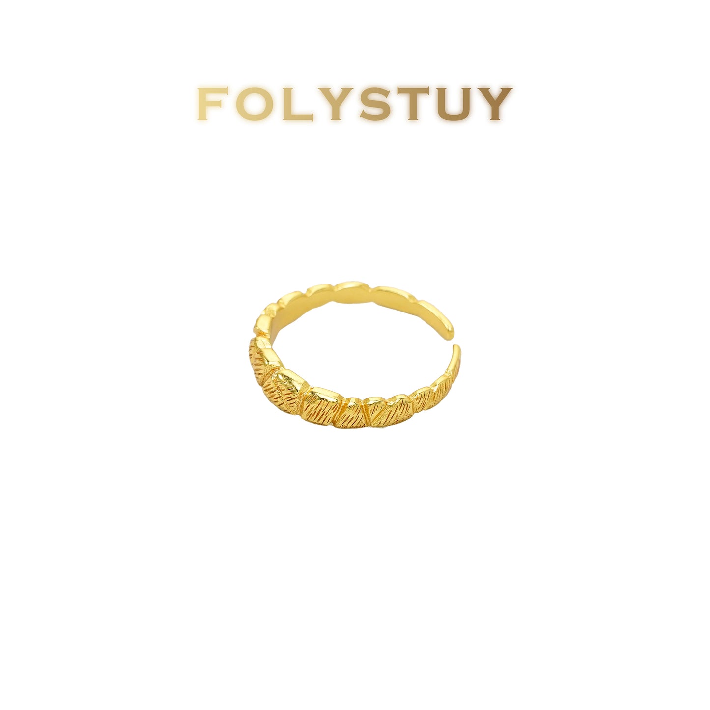 【FOLYSTUY(YNZ46)】24k gold filled Exquisite Artistic Pulled Flower Ring