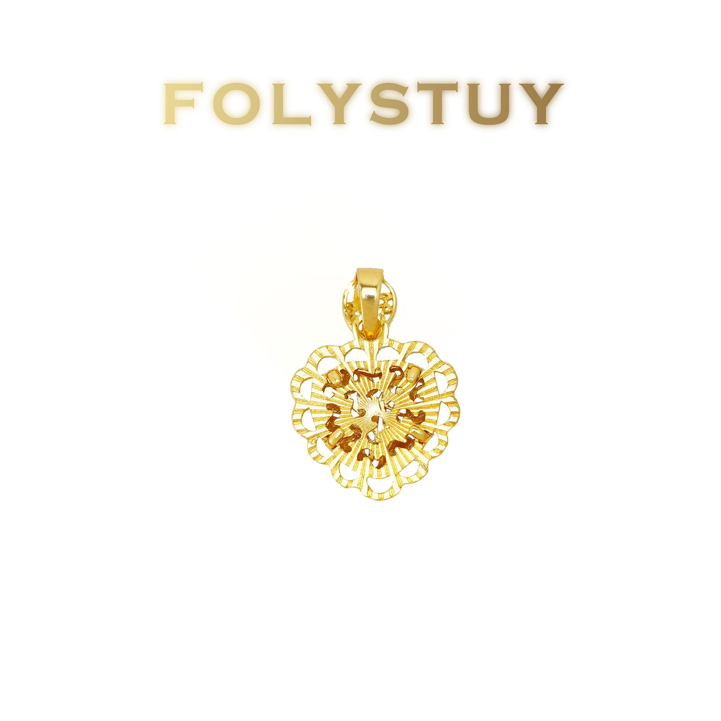 FOLYSTUY(K146) 24k gold filled Love bud pendant