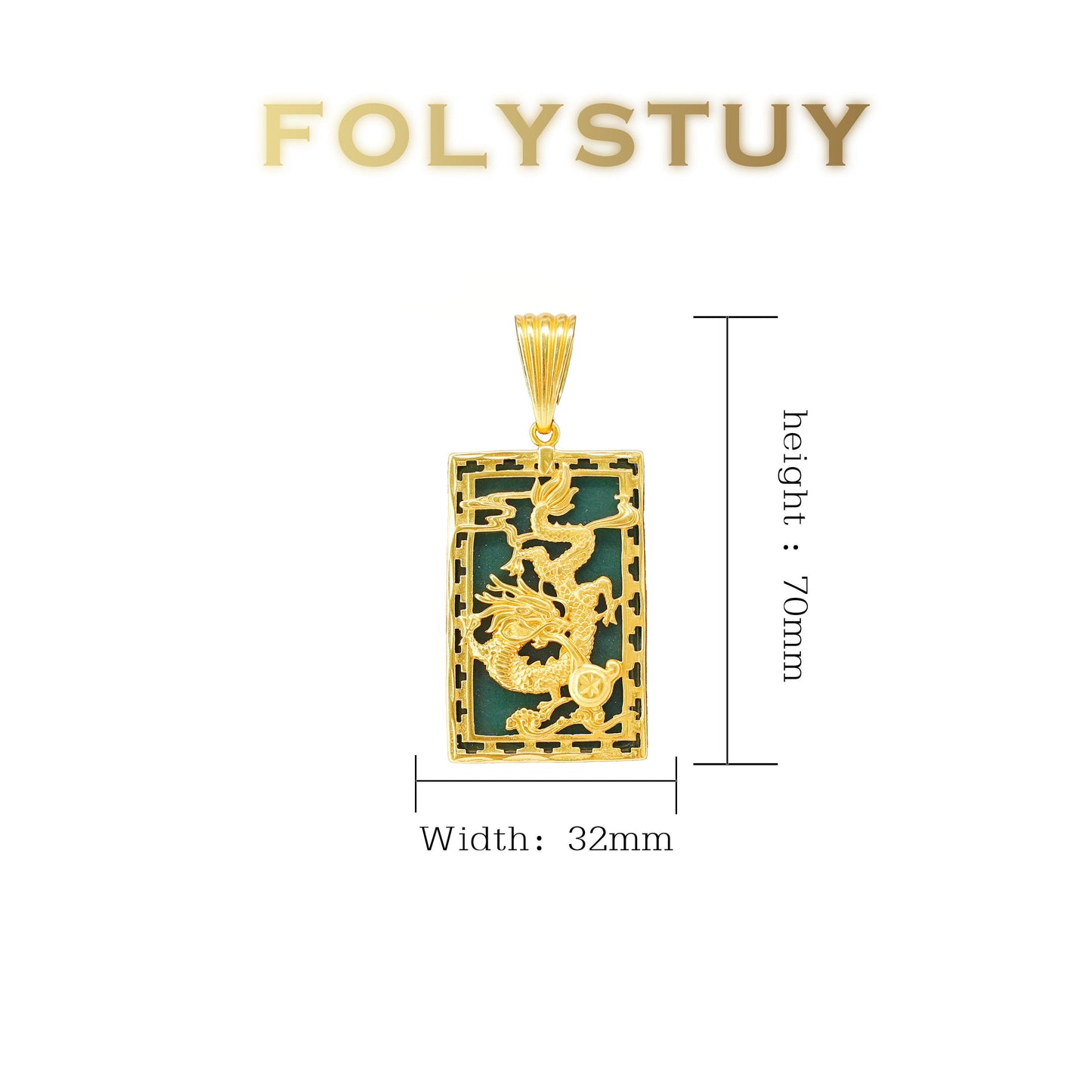 FOLYSTUY(YNK12) 24k gold filled Dragon Pendant