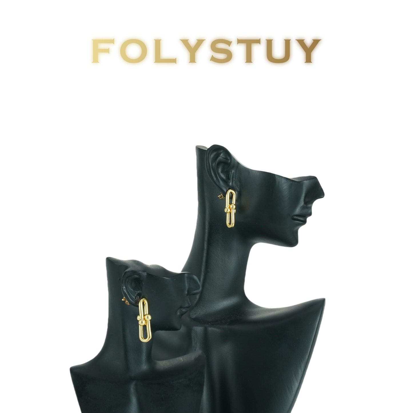 【FOLYSTUY (C68)】24k gold filled Paperclip Earrings