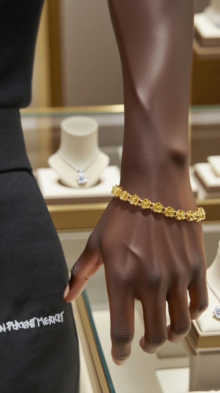 【FOLYSTUY (YNW12)】24k gold filled Flower Bracelet