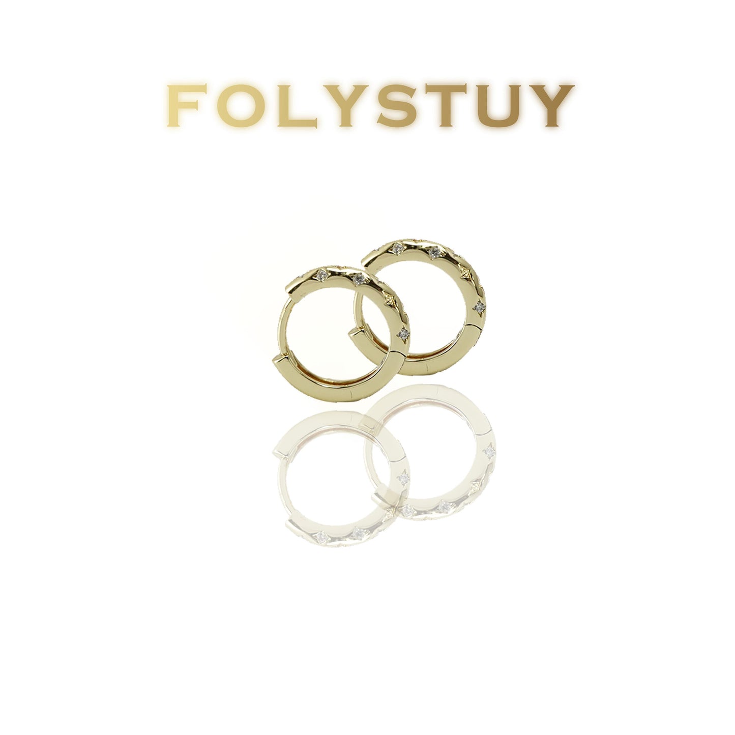 【FOLYSTUY (C0073)】24k gold filled Plain hoop earrings