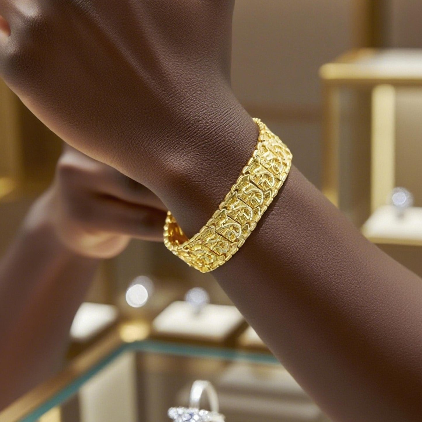 【FOLYSTUY (YNW04)】24k gold filled Dragon Watch Strap Bracelet
